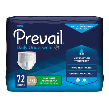 Prevail® Men's Daily Underwear Maximum Absorbent Underwear, Large / Extra Large Prevail® Men's Daily Underwear