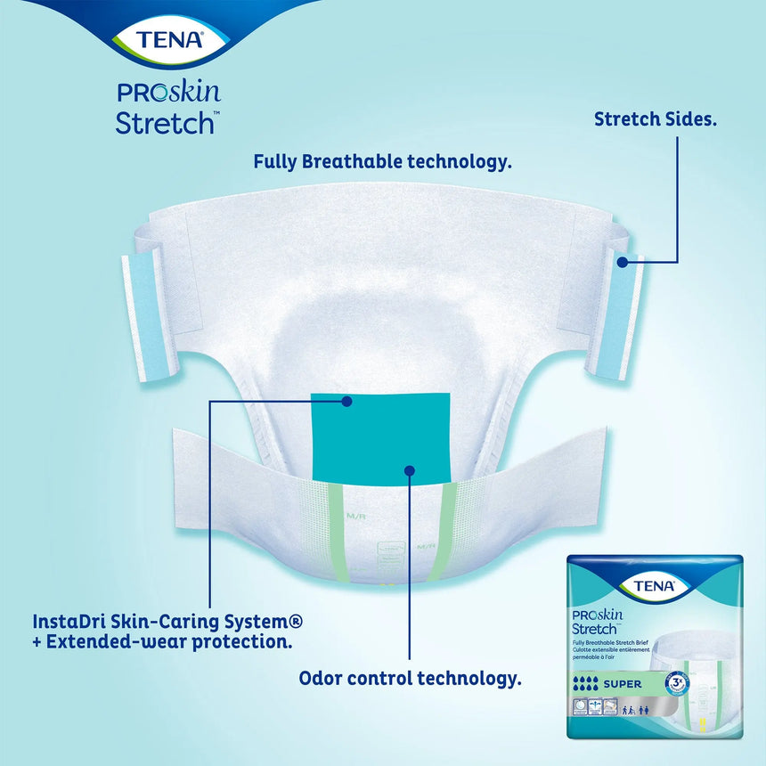 Tena® Stretch™ Super Incontinence Brief, Large / Extra Large TENA ProSkin Stretch™ Super