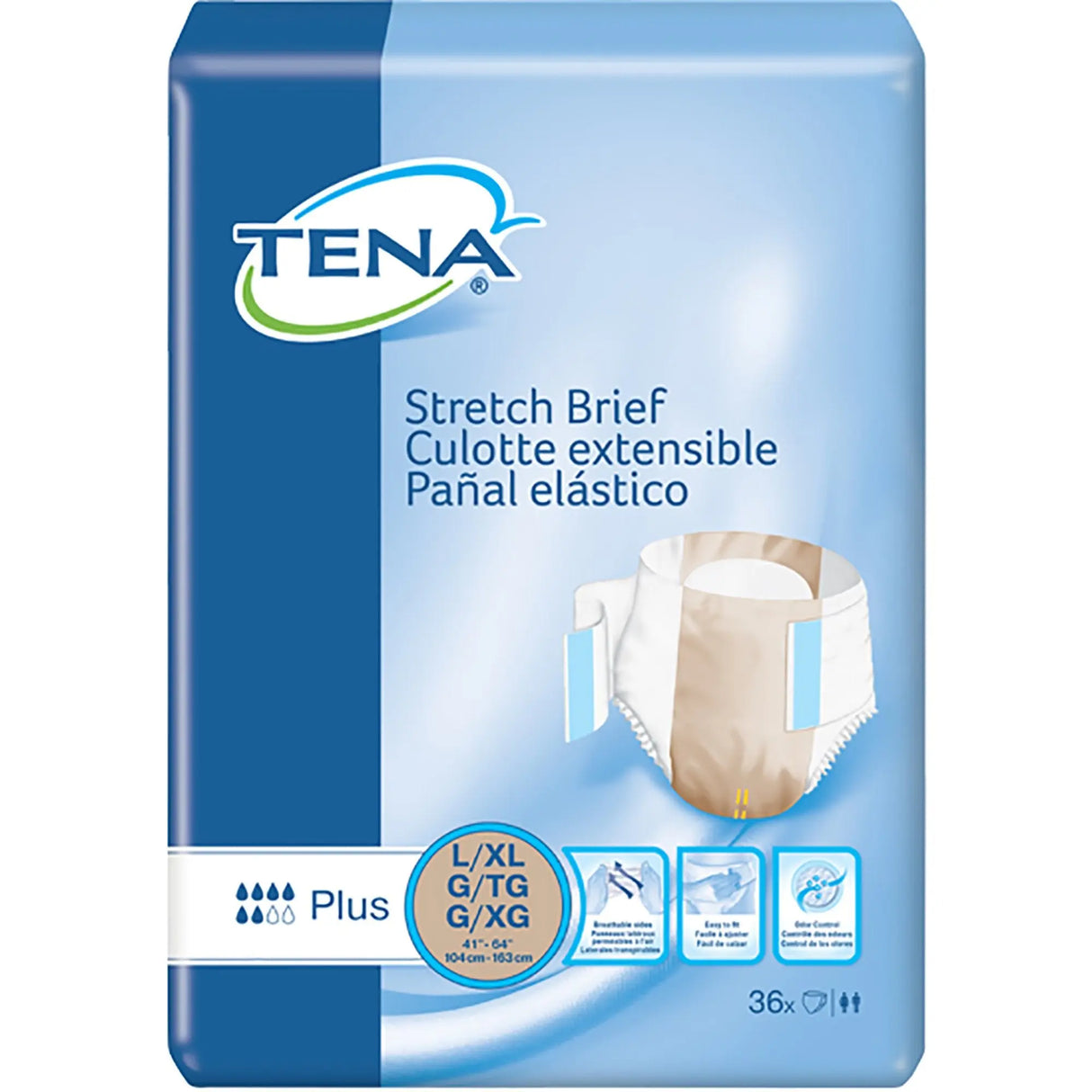 Tena® Stretch™ Plus Incontinence Brief, Large / Extra Large TENA® Stretch™ Plus