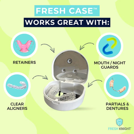 Fresh Knight™ Fresh Case™ UV Retainer Case, White Fresh Knight