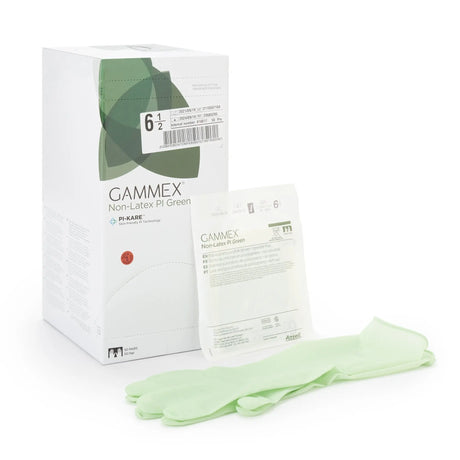 Gammex® Non-Latex PI Green Polyisoprene Surgical Glove, Size 6.5, Light Green GAMMEX® Non-Latex PI Green