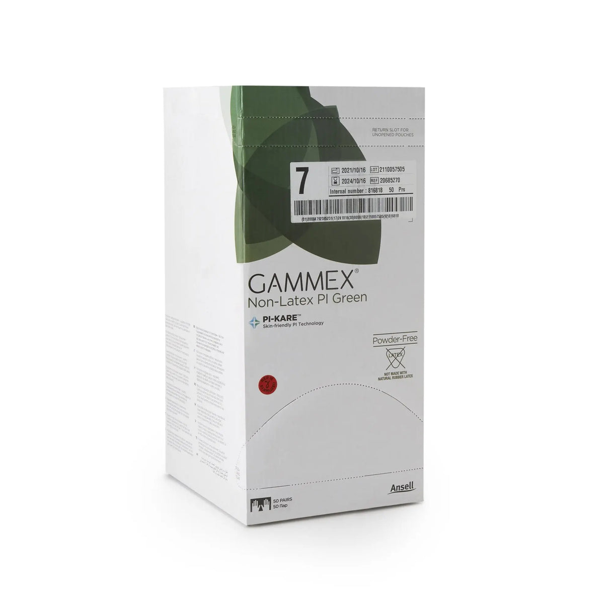 Gammex® Non-Latex PI Green Polyisoprene Surgical Glove, Size 7, Light Green GAMMEX® Non-Latex PI Green