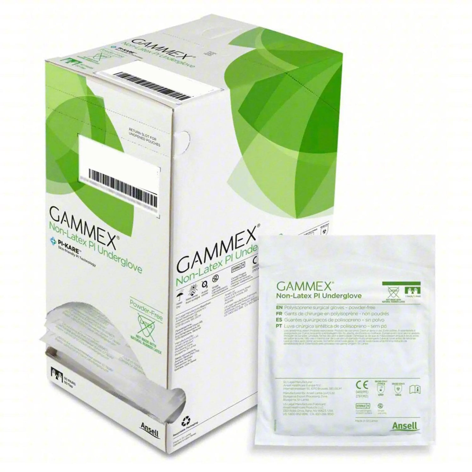 Gammex® Non-Latex PI Polyisoprene Surgical Underglove, Size 6.5, Green GAMMEX® Non-Latex PI Underglove