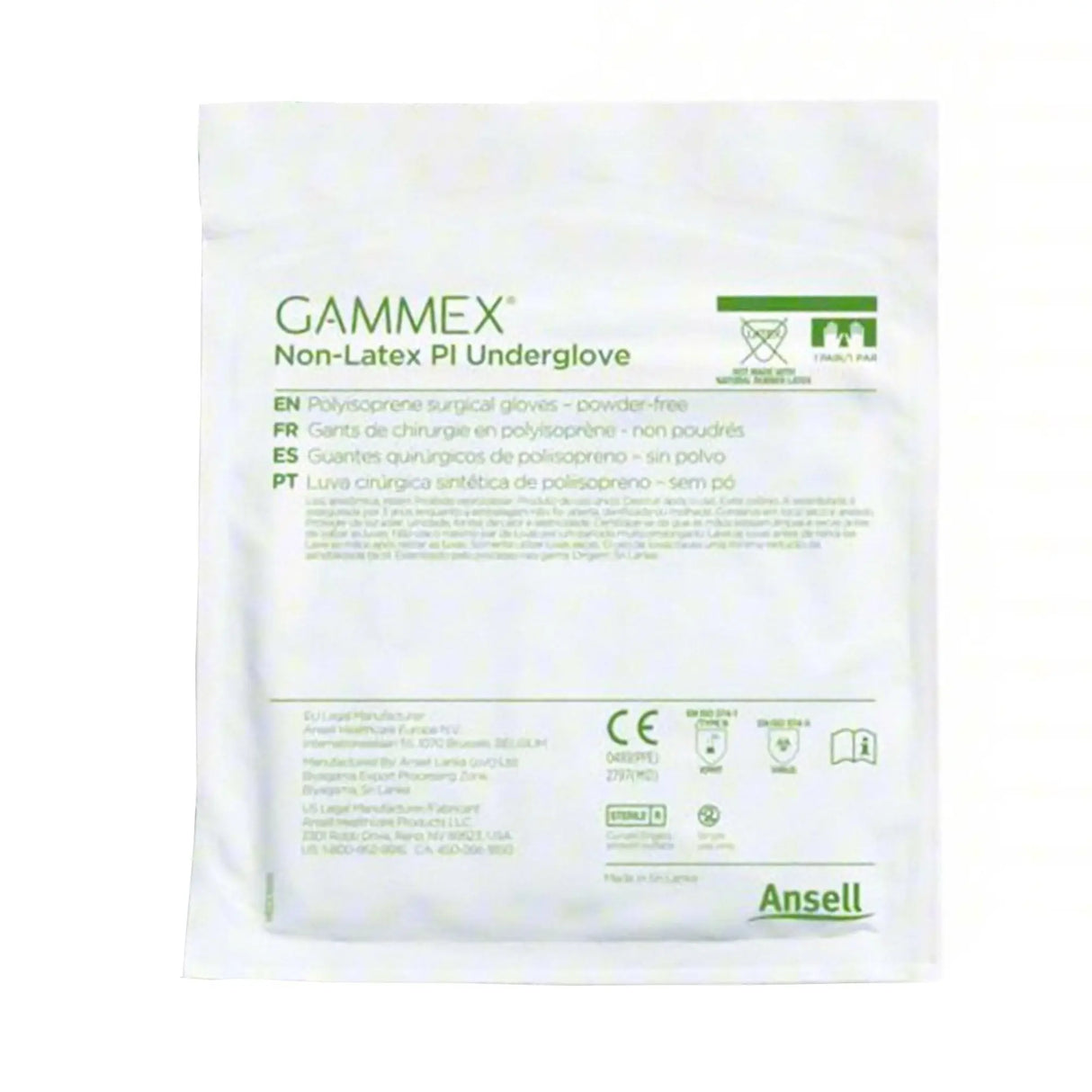 Gammex® Non-Latex PI Polyisoprene Surgical Underglove, Size 6, Green GAMMEX® Non-Latex PI Underglove