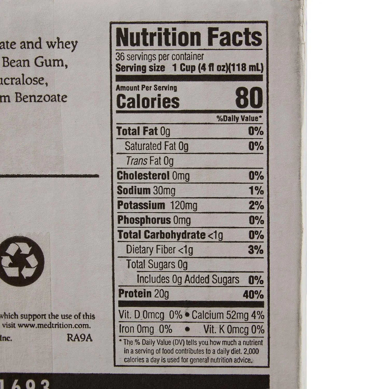 Gelatein® 20 Fruit Punch High Protein Gelatin, 4-ounce cup Gelatein®