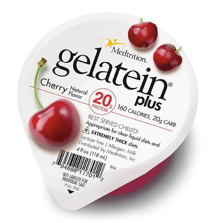 Gelatein® Plus Cherry High Protein Gelatin, 4-ounce cup Gelatein® Plus