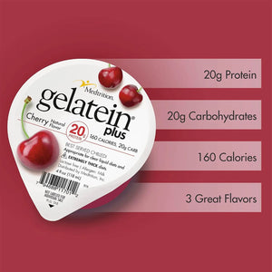 Gelatein® Plus Cherry High Protein Gelatin, 4-ounce cup Gelatein® Plus