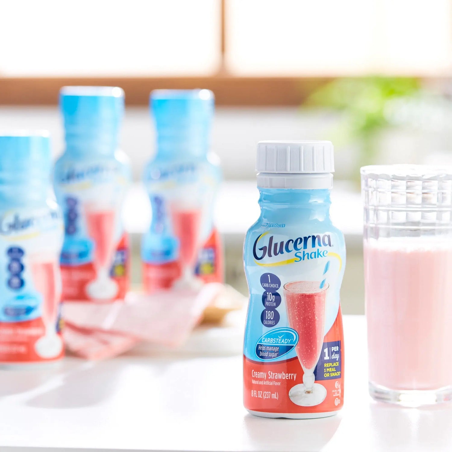Glucerna® Original Shake, Strawberry Flavor, 8-ounce bottle Glucerna® Original Shake