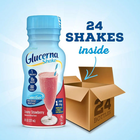 Glucerna® Original Shake, Strawberry Flavor, 8-ounce bottle Glucerna® Original Shake