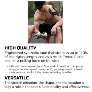 Green Drop Sports Tape, Infused Kinesiology Tape for Recovery – 20 Precut, 10-Inch Strips Green Drop™