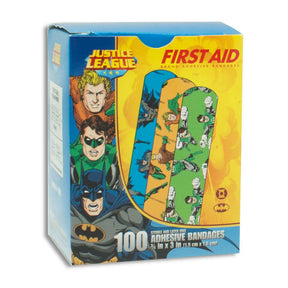 American® White Cross Stat Strip® Batman/Aquaman/Green Lantern Design Adhesive Strip, ¾ x 3 Inch - getMovility