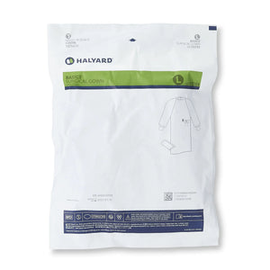 Halyard Basics Non-Reinforced Surgical Gown with Towel, Large, Blue Halyard Basics