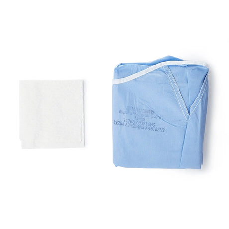 Halyard Basics Non-Reinforced Surgical Gown with Towel, Large, Blue Halyard Basics