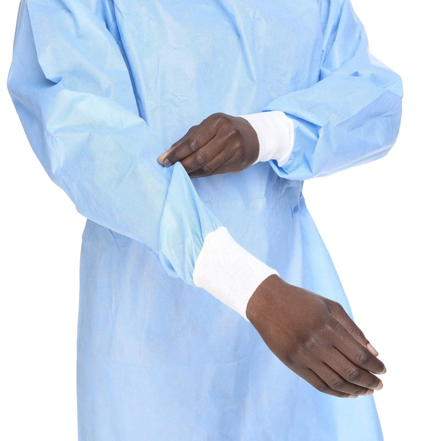 Halyard Basics Non-Reinforced Surgical Gown with Towel, Large, Blue Halyard Basics