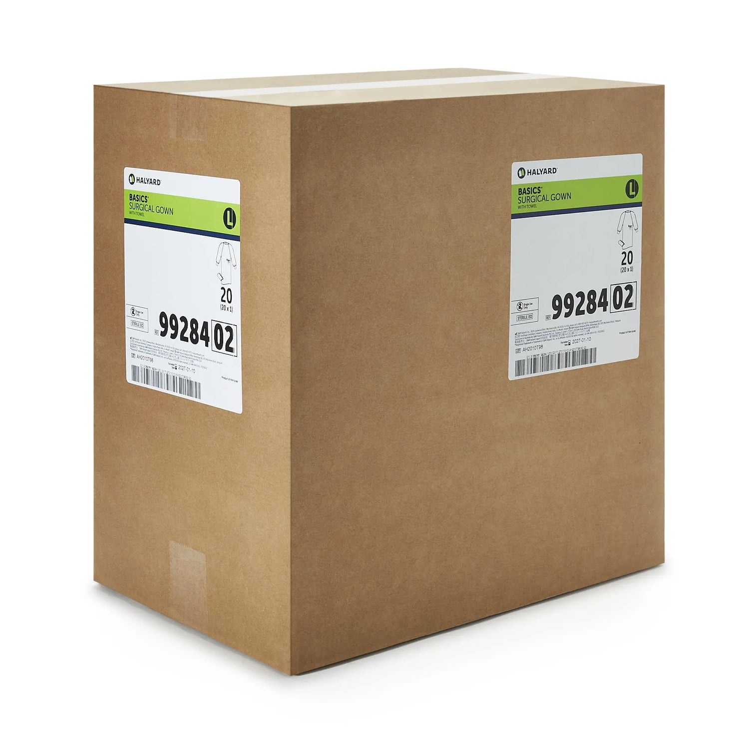 Halyard Basics Non-Reinforced Surgical Gown with Towel, Large, Blue Halyard Basics