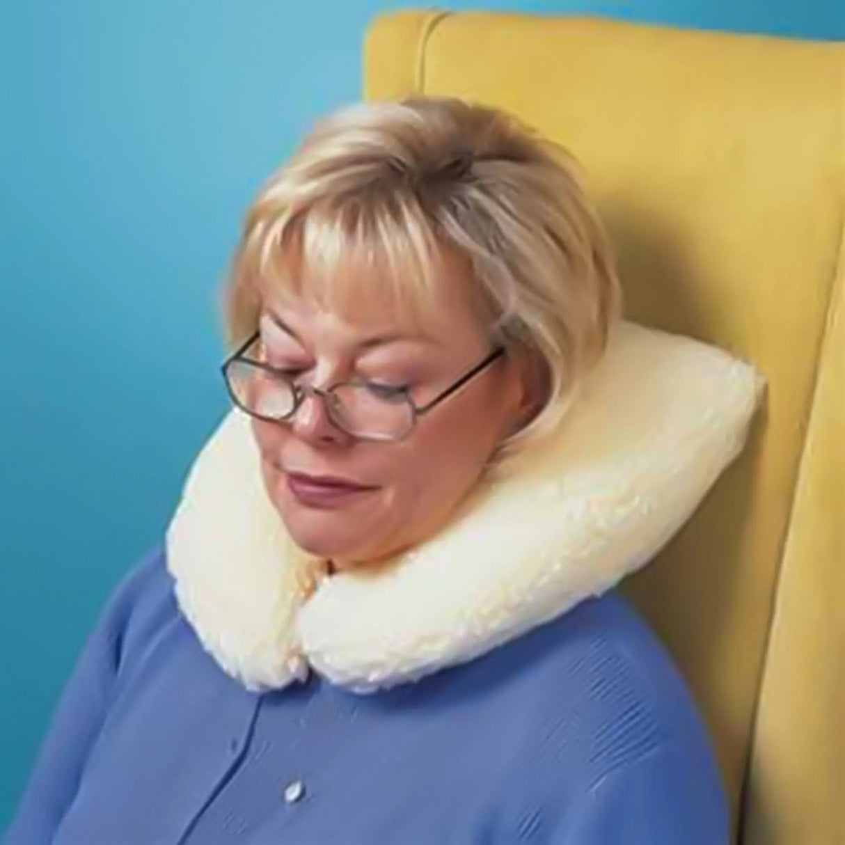 Hermell Products Faux Sherling Travel Neck Pillow Hermell