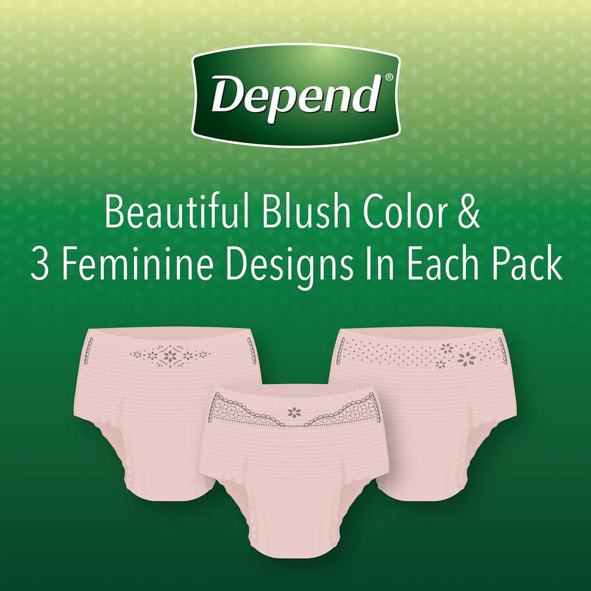 Depend FIT-FLEX Absorbent Underwear, Women's, Tan, Small, 24" to 30" Waist/Hip Depend® FIT-FLEX®