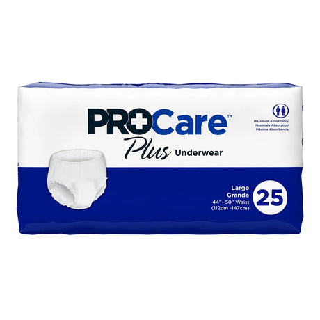 ProCare Plus Protective Underwear, Moderate Absorbency, Pull Up, Large, Disposable, 44 to 58 Inch Waist/Hip ProCare™ Plus