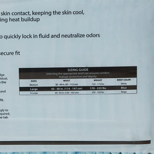 Simplicity Unisex Adult Incontinence Briefs, Moderate Absorbency, Large, Blue, 45 to 58 Inch Waist/Hip Simplicity™