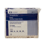 Simplicity Unisex Adult Incontinence Briefs, Moderate Absorbency, X-Large, White, 59 to 64 Inch Waist/Hip Simplicity™