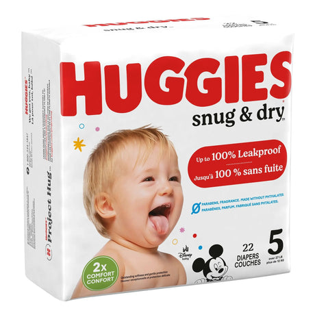 Huggies® Snug & Dry Diaper, Size 5, 22 per Package Huggies® Snug & Dry