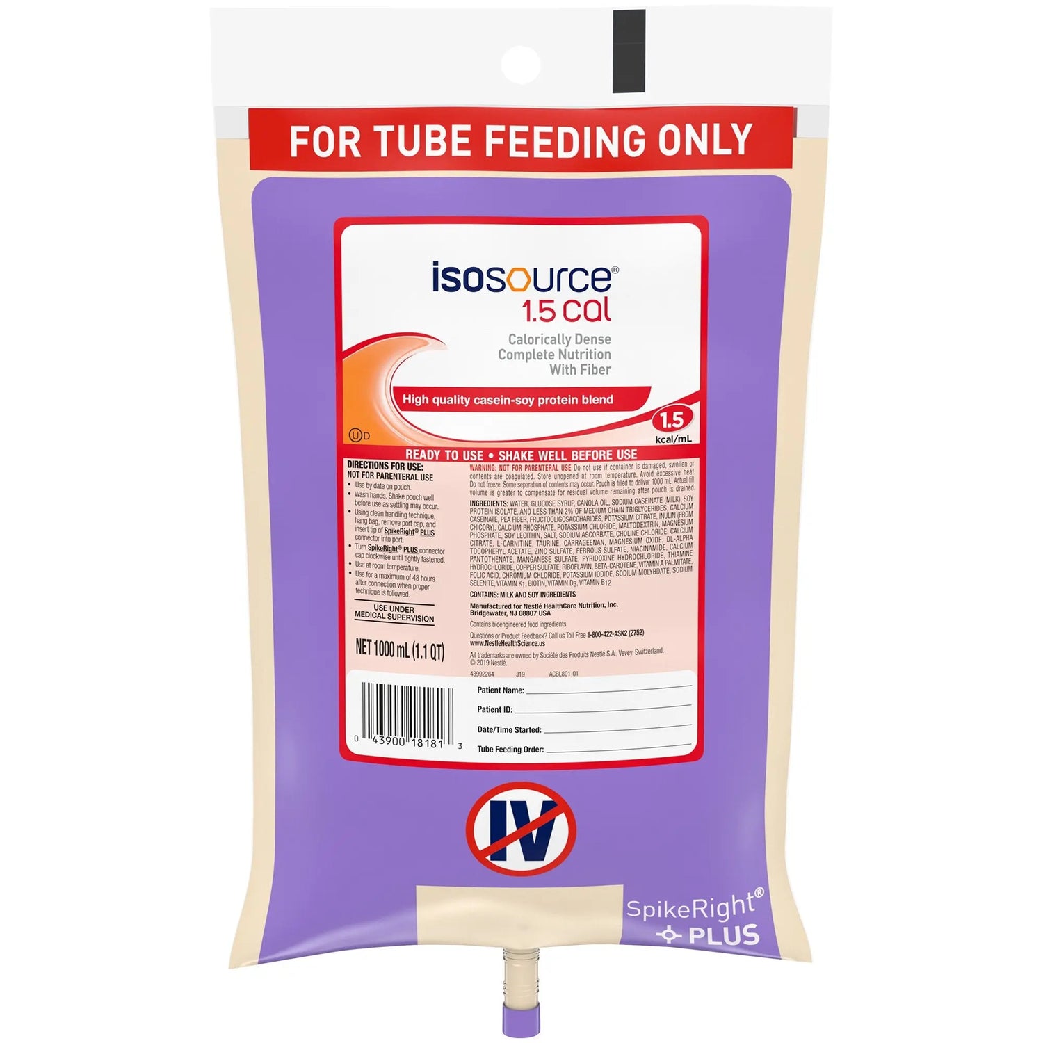 Isosource® 1.5 Cal Tube Feeding Formula, 33.8 oz. Bag Isosource® 1.5 Cal