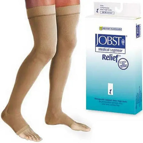 Jobst Relief 20-30 Thigh-Hi Dot OT Beige Med Silicone Band Movility LLC- CM