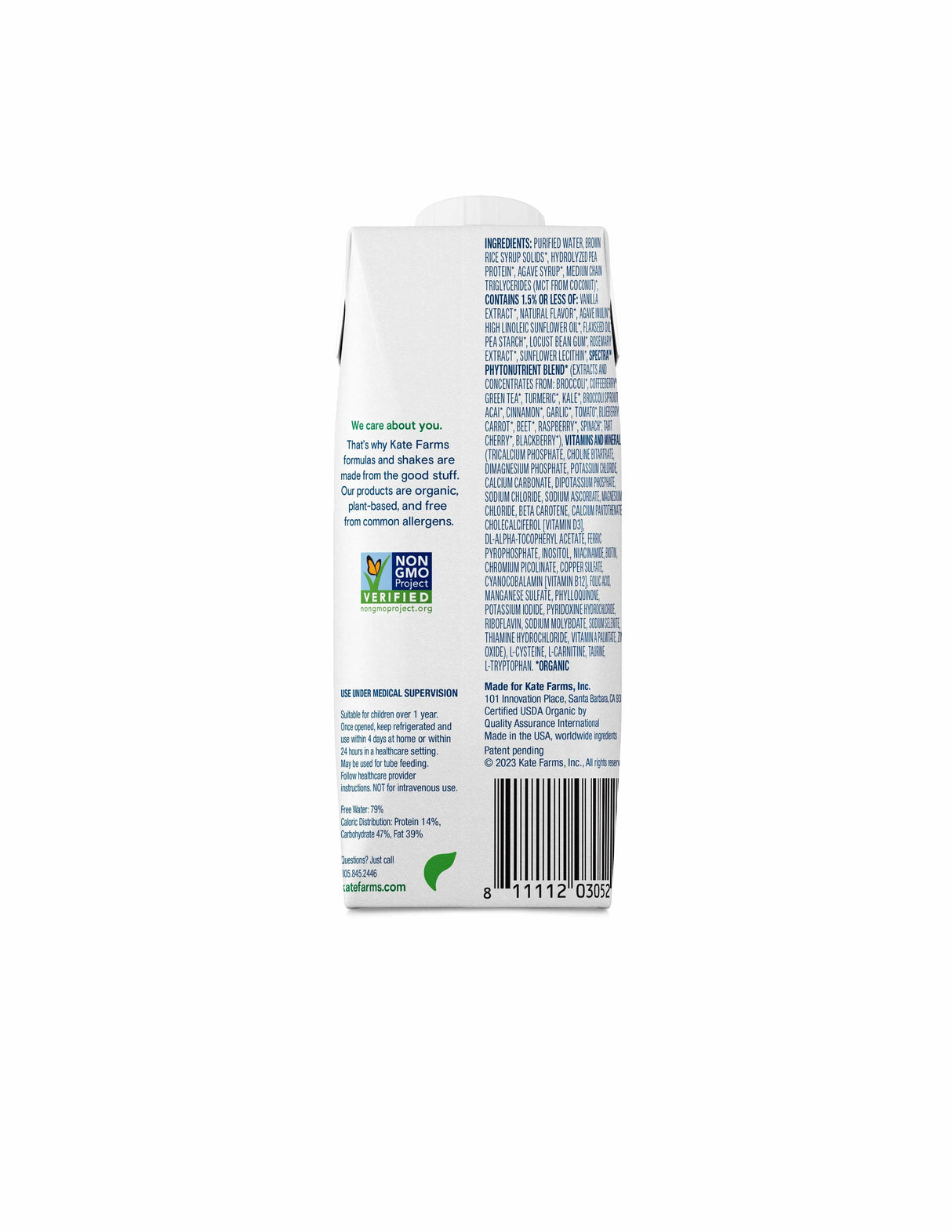 Kate Farms® Pediatric Peptide 1.0 Sole-Source Nutrition Formula, Vanilla Flavor, 8.45-ounce carton Kate Farms Pediatric Peptide 1.0