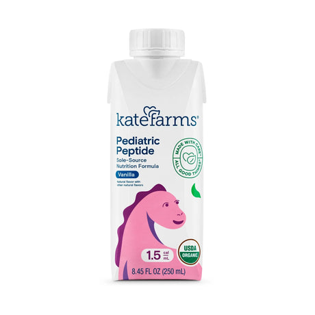 Kate Farms® Pediatric Peptide 1.5 Sole-Source Nutrition Formula, Vanilla Flavor, 8.5-ounce carton Kate Farms Pediatric Peptide 1.5