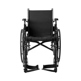 Lightweight Wheelchair McKesson Dual Axle Desk Length Arm Swing-Away Footrest Black Upholstery 16 Inch Seat Width Adult 300 lbs. Weight Capacity - getMovility