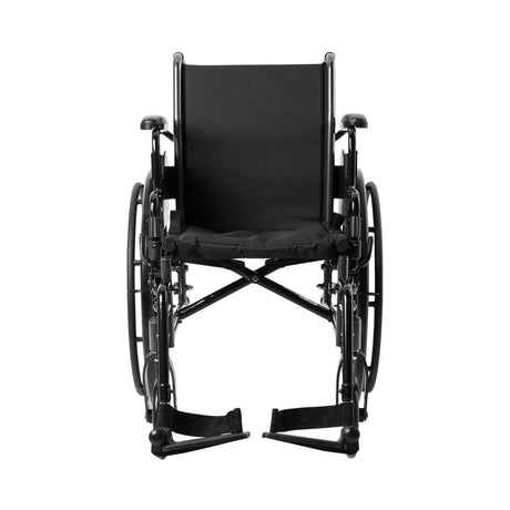 Lightweight Wheelchair McKesson Dual Axle Desk Length Arm Swing-Away Footrest Black Upholstery 16 Inch Seat Width Adult 300 lbs. Weight Capacity