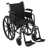 Lightweight Wheelchair McKesson Dual Axle Desk Length Arm Swing-Away Footrest Black Upholstery 16 Inch Seat Width Adult 300 lbs. Weight Capacity McKesson