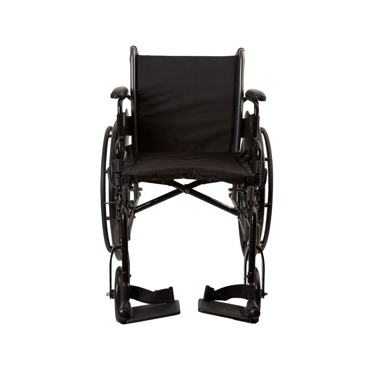 Lightweight Wheelchair McKesson Dual Axle Desk Length Arm Swing-Away Footrest Black Upholstery 18 Inch Seat Width Adult 300 lbs. Weight Capacity McKesson