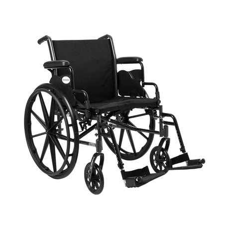 Lightweight Wheelchair McKesson Dual Axle Desk Length Arm Swing-Away Footrest Black Upholstery 20 Inch Seat Width Adult 300 lbs. Weight Capacity McKesson