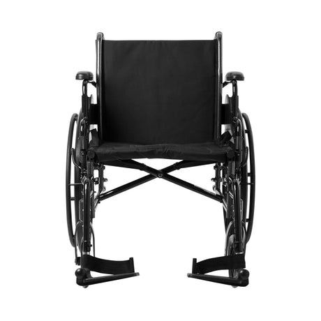 Lightweight Wheelchair McKesson Dual Axle Desk Length Arm Swing-Away Footrest Black Upholstery 20 Inch Seat Width Adult 300 lbs. Weight Capacity McKesson