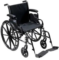 Lightweight Wheelchair drive™ Cruiser III Dual Axle Full Length Arm Elevating Legrest Black Upholstery 20 Inch Seat Width Adult 350 lbs. Weight Capacity - getMovility