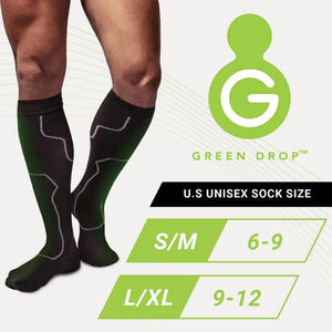 Green Drop Compression Socks – Medical-Grade Infused Support, S/M Green Drop™