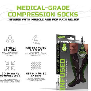 Green Drop Compression Socks – Medical-Grade Infused Support, S/M Green Drop™