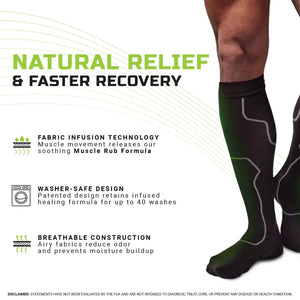 Green Drop Compression Socks – Medical-Grade Infused Support, S/M Green Drop™