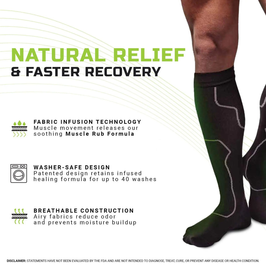 Green Drop Compression Socks – Medical-Grade Infused Support, S/M Green Drop™