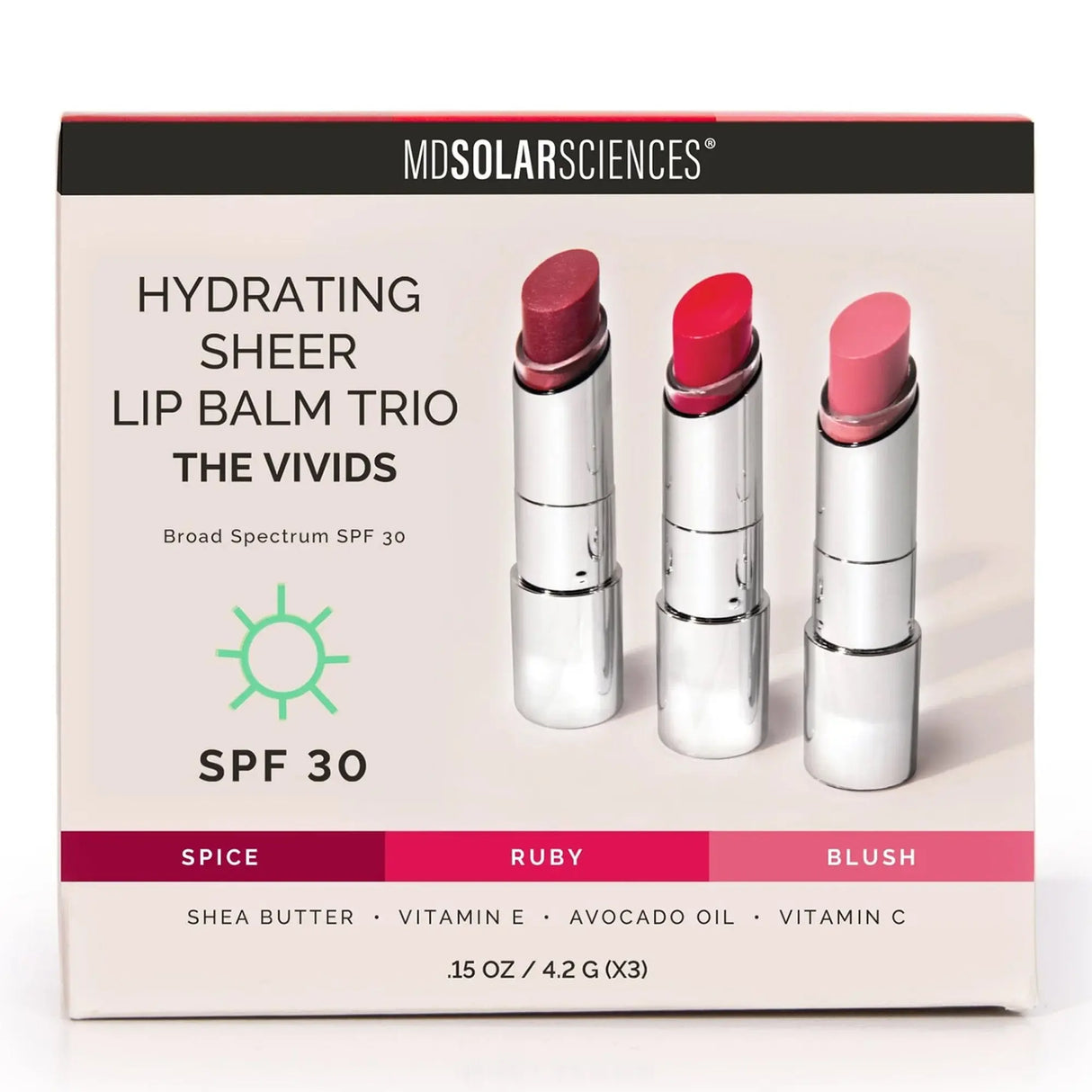 MDSolarSciences® Hydrating Sheer Lip Balm, Vivids Trio MDSolarsciences™ Hydrating Sheer