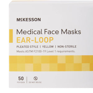 McKesson ASTM Level 1 Medical Face Masks, Yellow McKesson