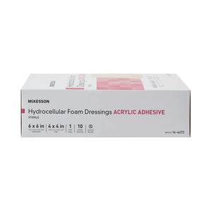 McKesson Acrylic Adhesive with Border Foam Dressing, 6 x 6 Inch McKesson