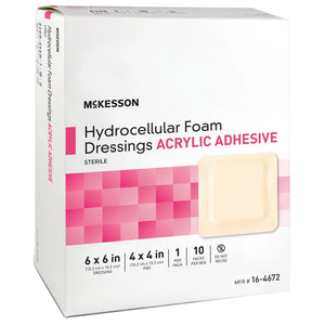 McKesson Acrylic Adhesive with Border Foam Dressing, 6 x 6 Inch McKesson
