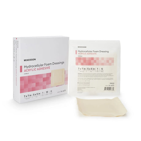 McKesson Acrylic Adhesive with Border Foam Dressing, 7 x 7 Inch McKesson