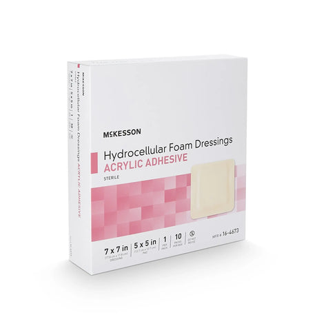 McKesson Acrylic Adhesive with Border Foam Dressing, 7 x 7 Inch McKesson