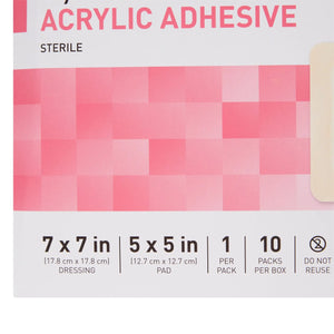 McKesson Acrylic Adhesive with Border Foam Dressing, 7 x 7 Inch McKesson
