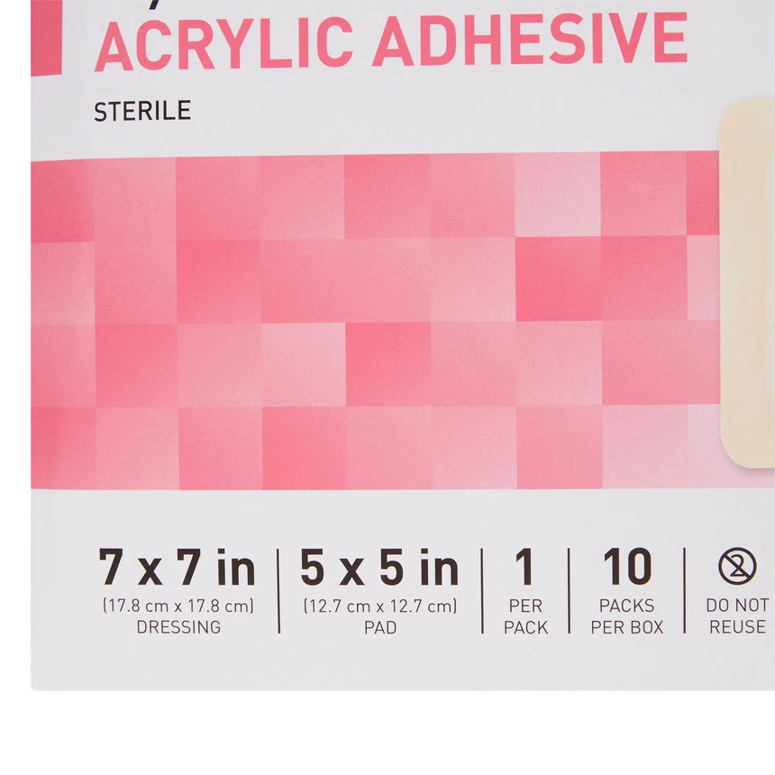 McKesson Acrylic Adhesive with Border Foam Dressing, 7 x 7 Inch McKesson
