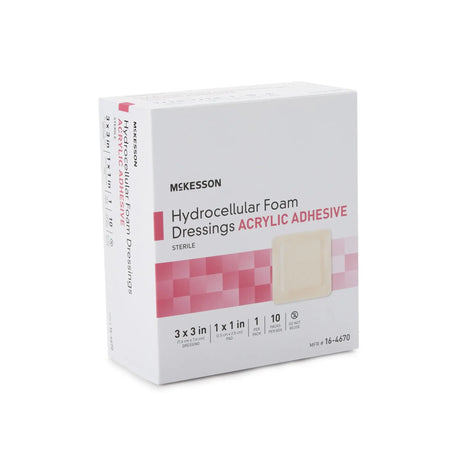 McKesson Adhesive Foam Dressing with Border, 3 x 3 Inch McKesson