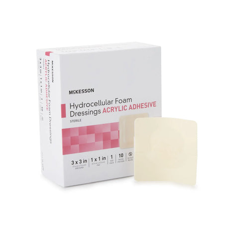 McKesson Adhesive Foam Dressing with Border, 3 x 3 Inch McKesson